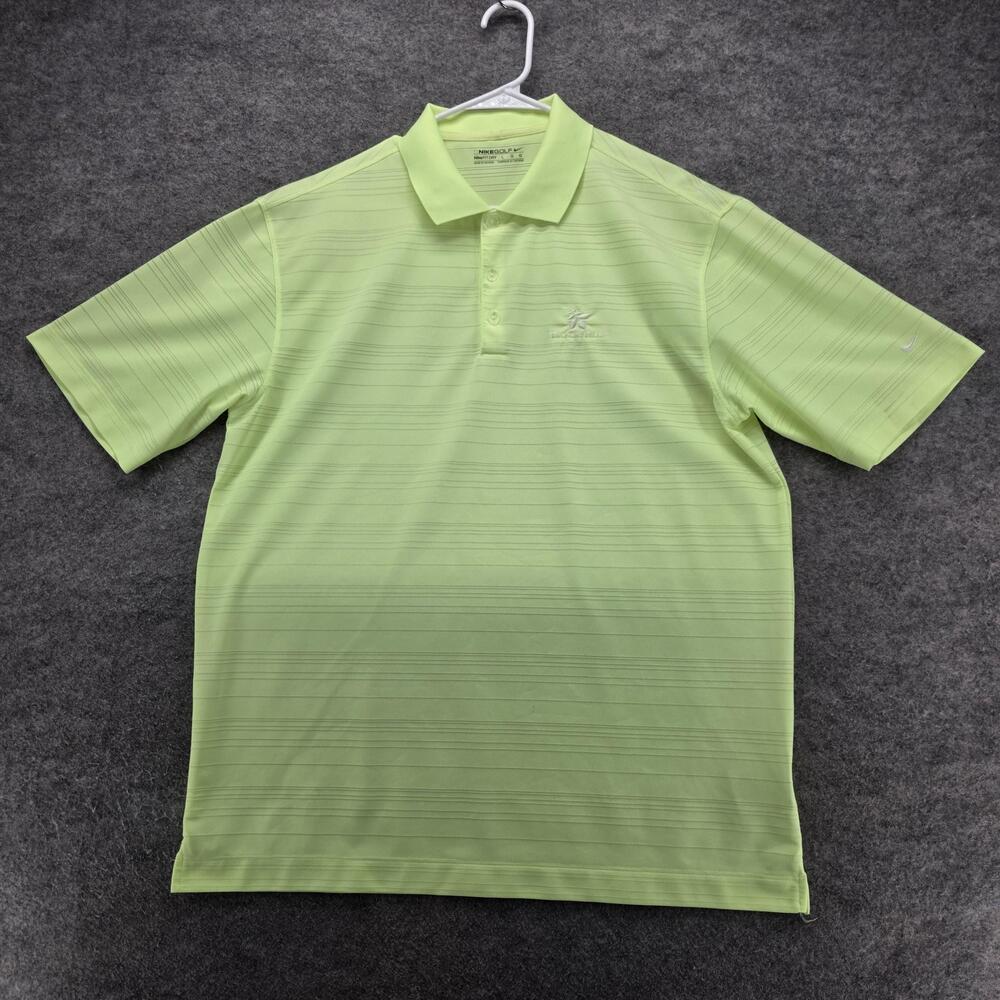 Nike Golf Polo Shirt Mens Large Green Hickory Hills Performance Fit Dry Logo